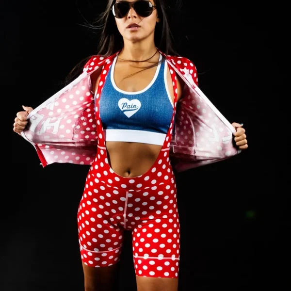 LOVE THE PAIN Women's Cycling Bib Shorts 2023 19D Gel cushion Italian laser cutting outdoor riding Bicycle bottom - Image 5