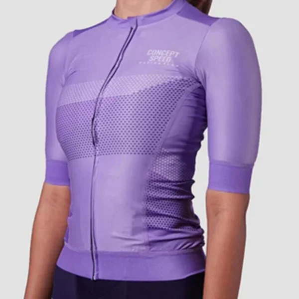 2023 CSPD Summer Women Cycling Short Sleeve Jersey Aero elastic Bike Clothing Ropa Ciclismo Fit Body Riding Shirts - Image 2