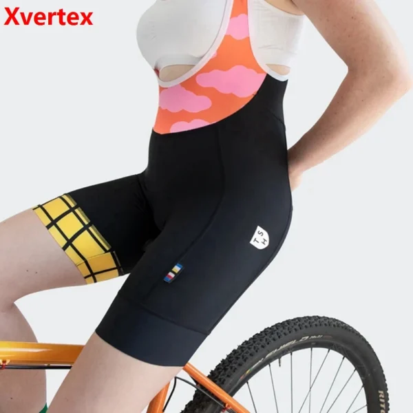 Summer Women's Short Cycling Bib 2024 Lycra material 19D Gel cushion Italian laser cutting outdoor riding Bicycle bottom - Image 4