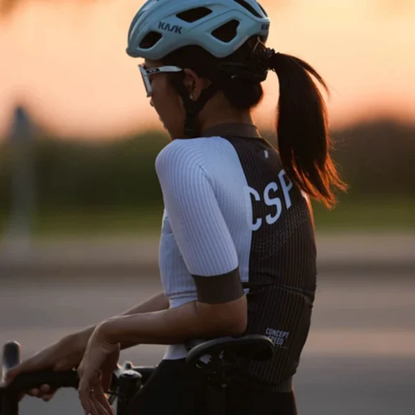 2023 CSPD Summer Women Cycling Short Sleeve Jersey Aero elastic Bike Clothing Ropa Ciclismo Fit Body Riding Shirts - Image 5