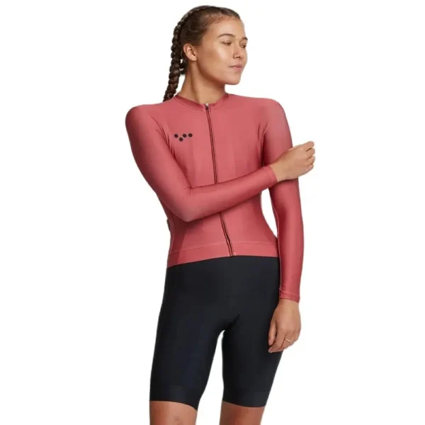 The Pedla Team Women Pro Cycling Jersey BOLD Print Coolmax Long Sleeve Riding Tops Wear Coolmax Bicycle Shirts Pink Blue - Image 6