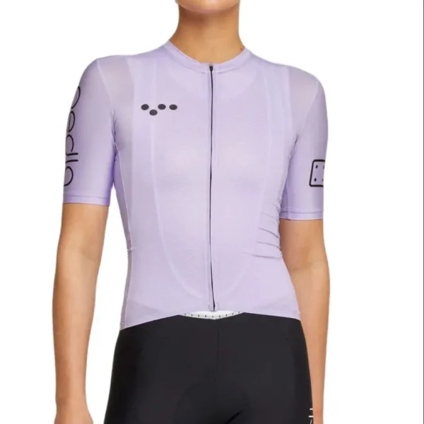 The Pedla Team Women Pro Cycling Jersey BOLD Print Coolmax Short Sleeve Bicycle Jersey Tops Wear Coolmax Bicycle Shirts Pink - Image 2